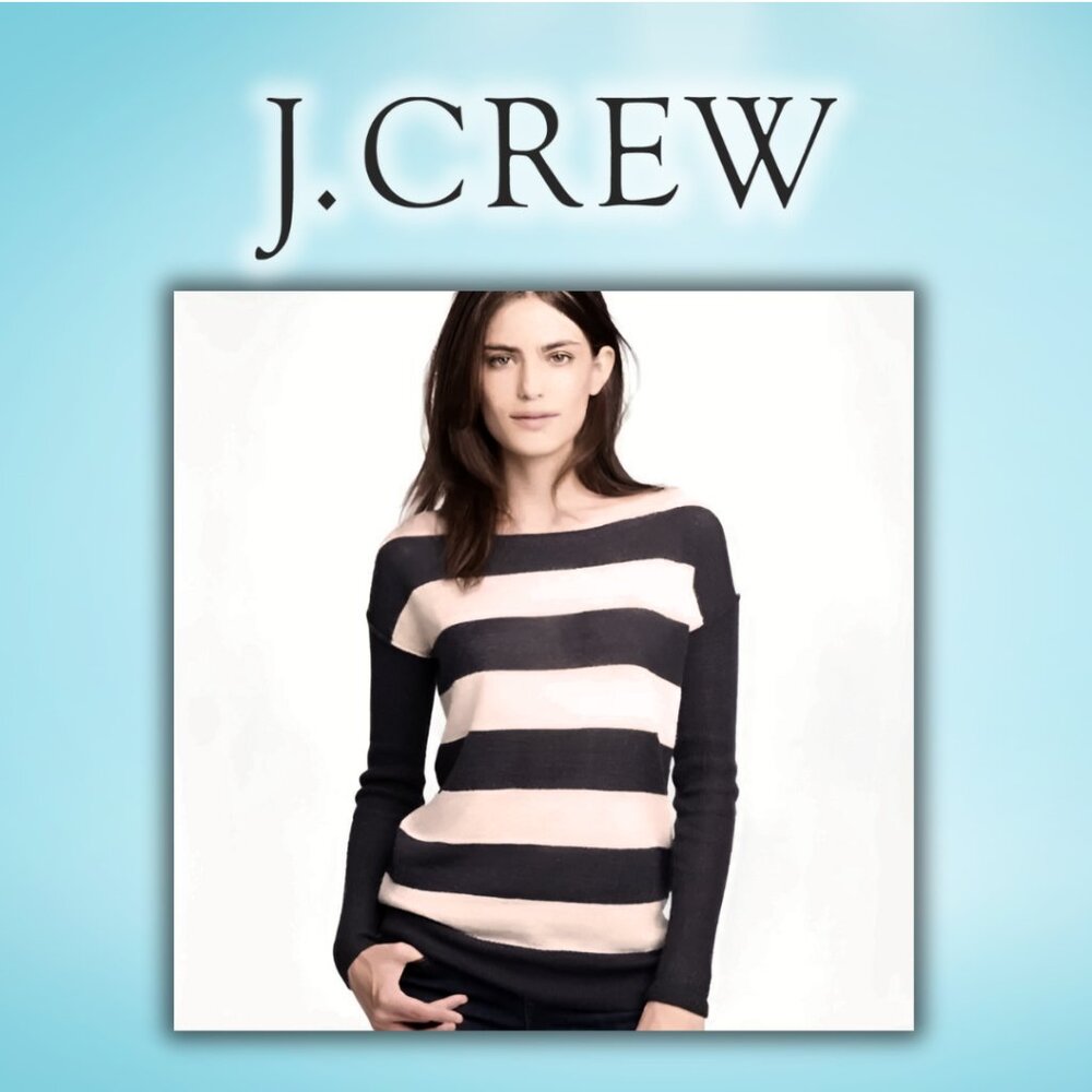 J. Crew Sheer Alpaca Wool Blend Striped Sweater (size XS)